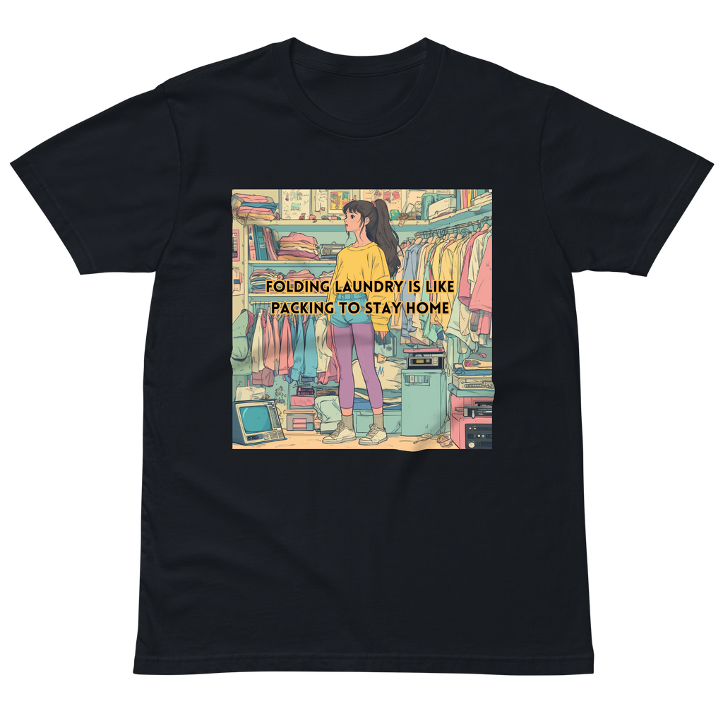 "FOLDING LAUNDRY IS LIKE PACKING TO STAY HOME" • Premium T-shirt