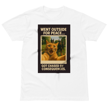 "WENT OUTSIDE FOR PEACE..." • Premium T-shirt