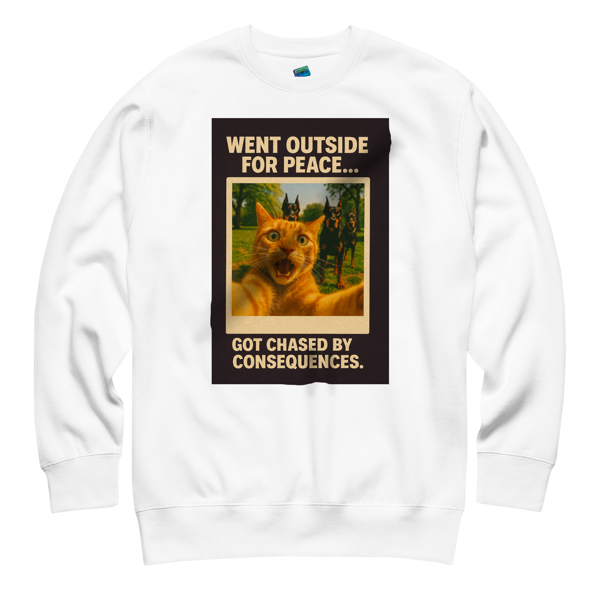 "WENT OUTSIDE FOR PEACE..." • Premium Sweatshirt