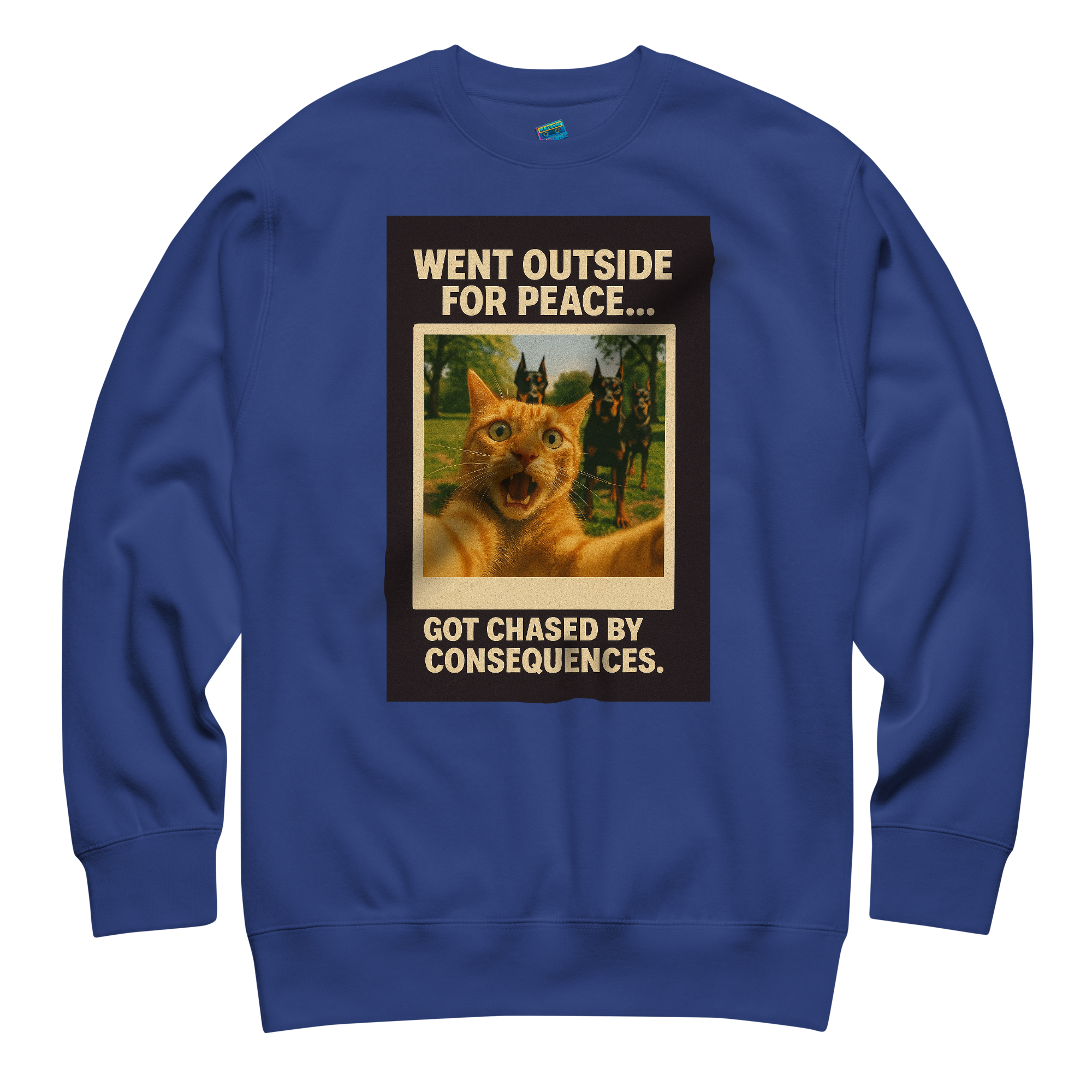 "WENT OUTSIDE FOR PEACE..." • Premium Sweatshirt