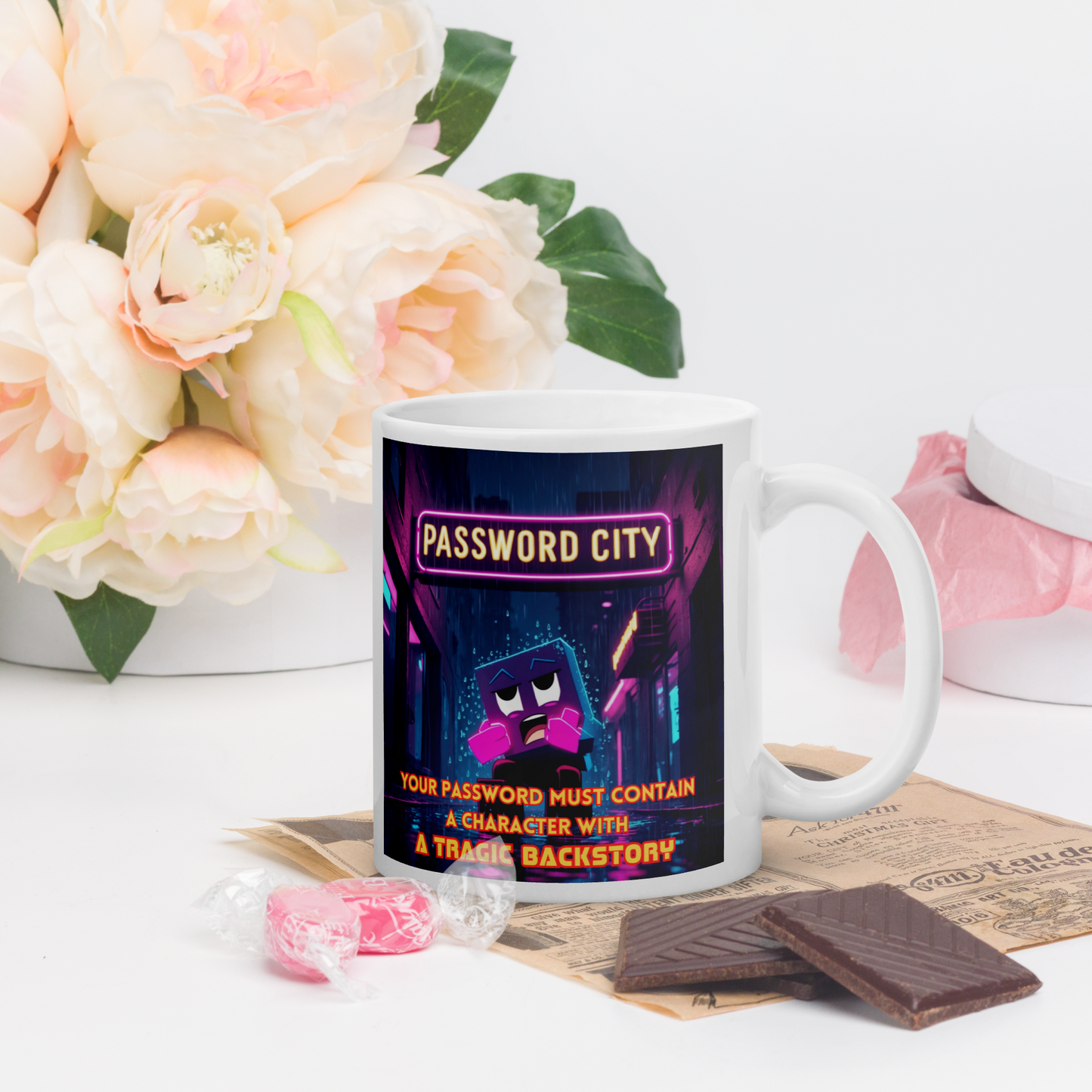 "YOUR PASSWORD MUST CONTAIN..." • Mug