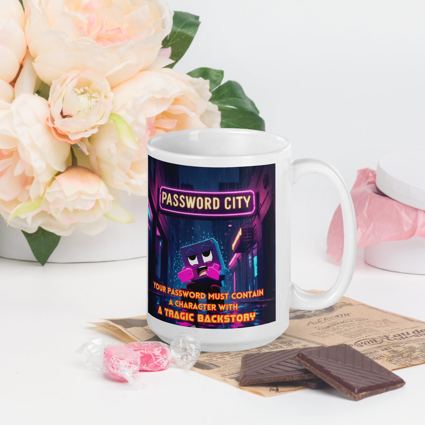 "YOUR PASSWORD MUST CONTAIN..." • Mug