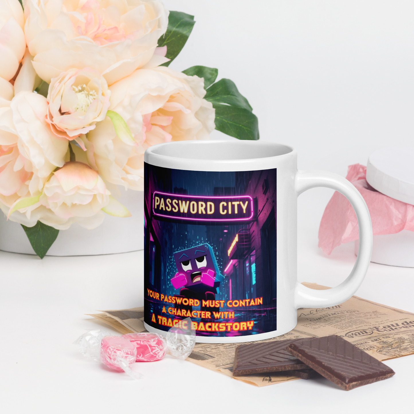 "YOUR PASSWORD MUST CONTAIN..." • Mug