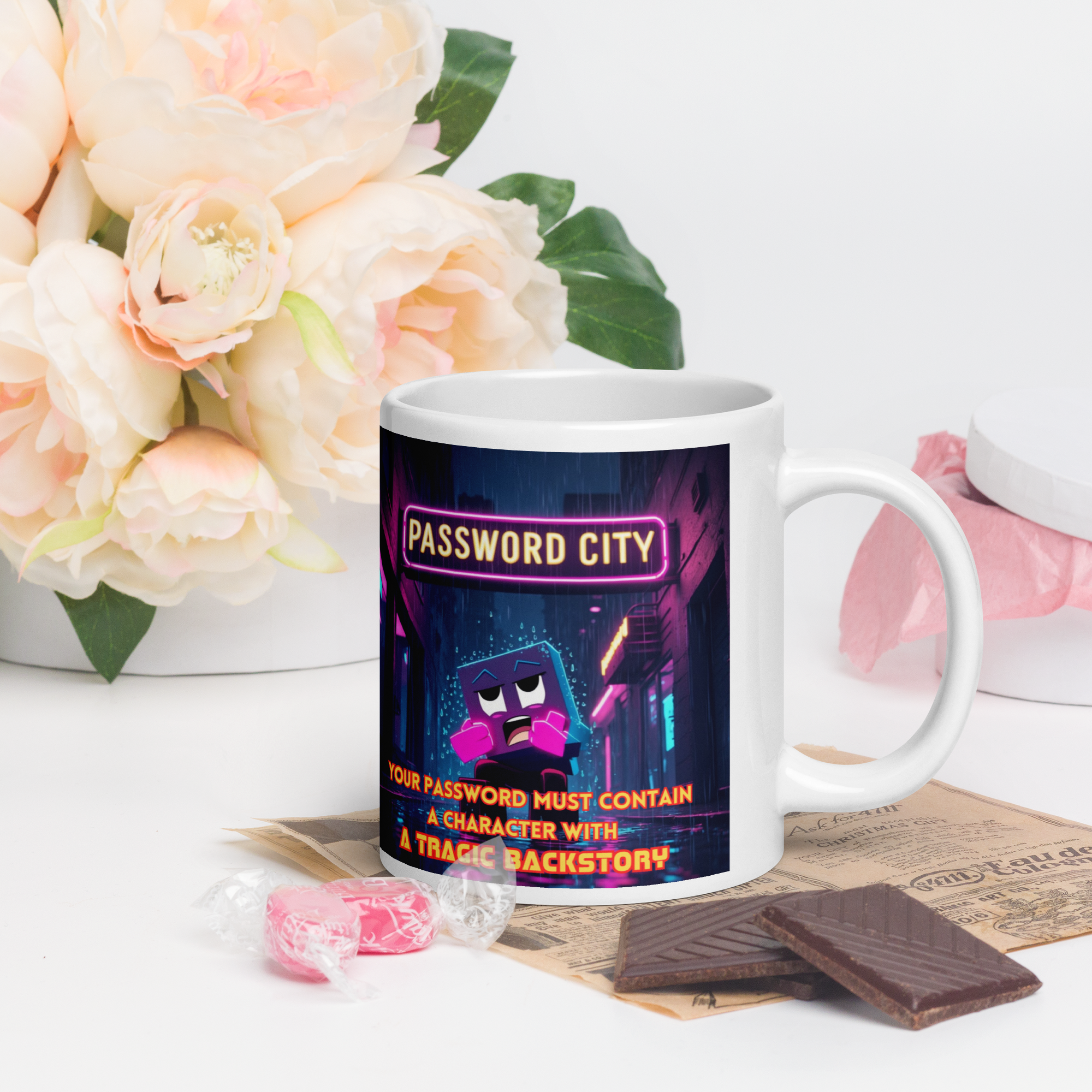 "YOUR PASSWORD MUST CONTAIN..." • Mug
