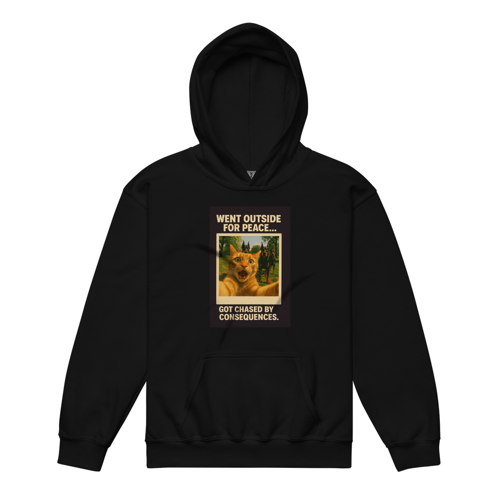 "WENT OUTSIDE FOR PEACE..." • Youth Heavy Hoodie