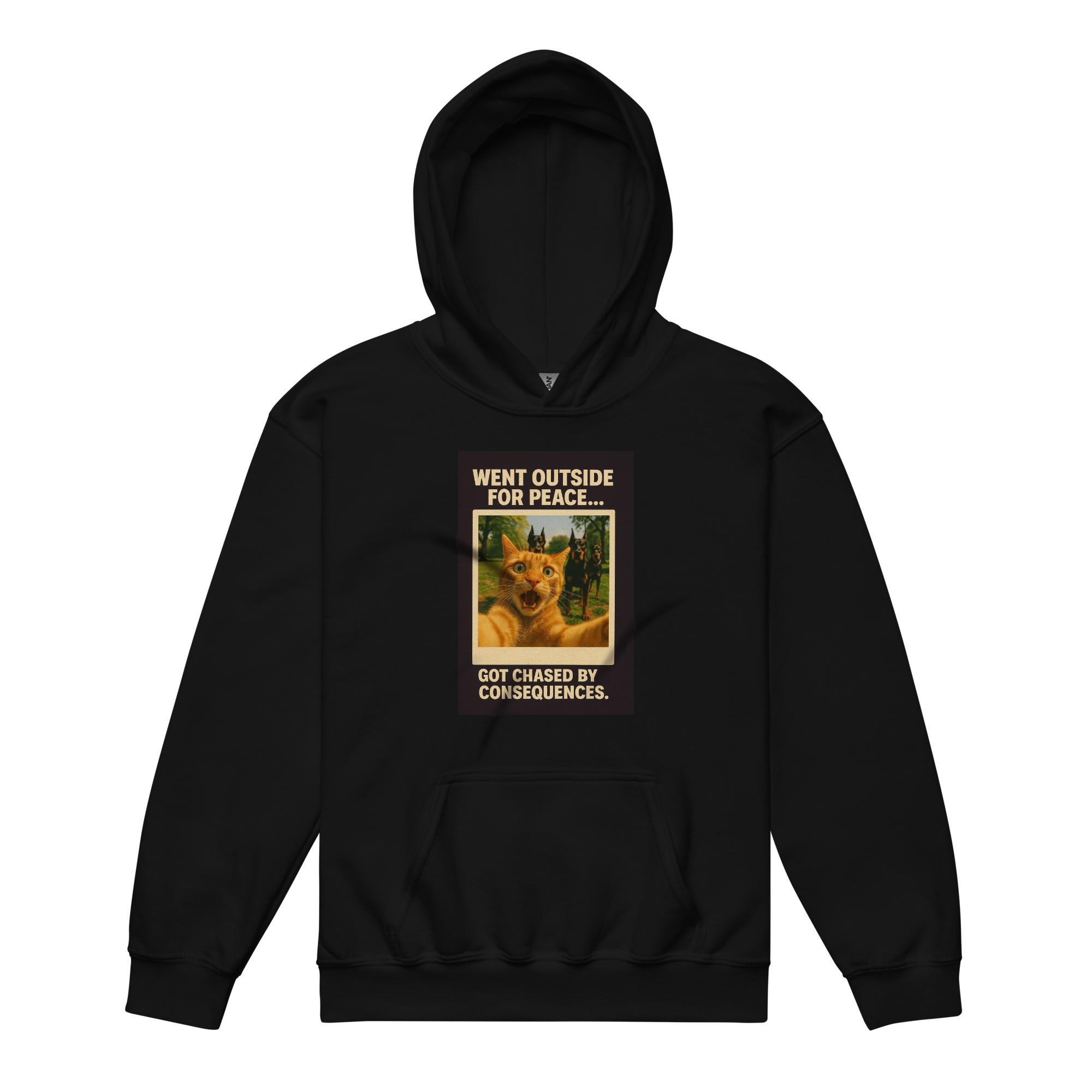 "WENT OUTSIDE FOR PEACE..." • Youth Heavy Hoodie