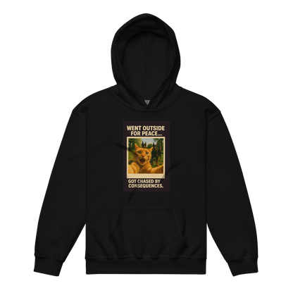 "WENT OUTSIDE FOR PEACE..." • Youth Heavy Hoodie