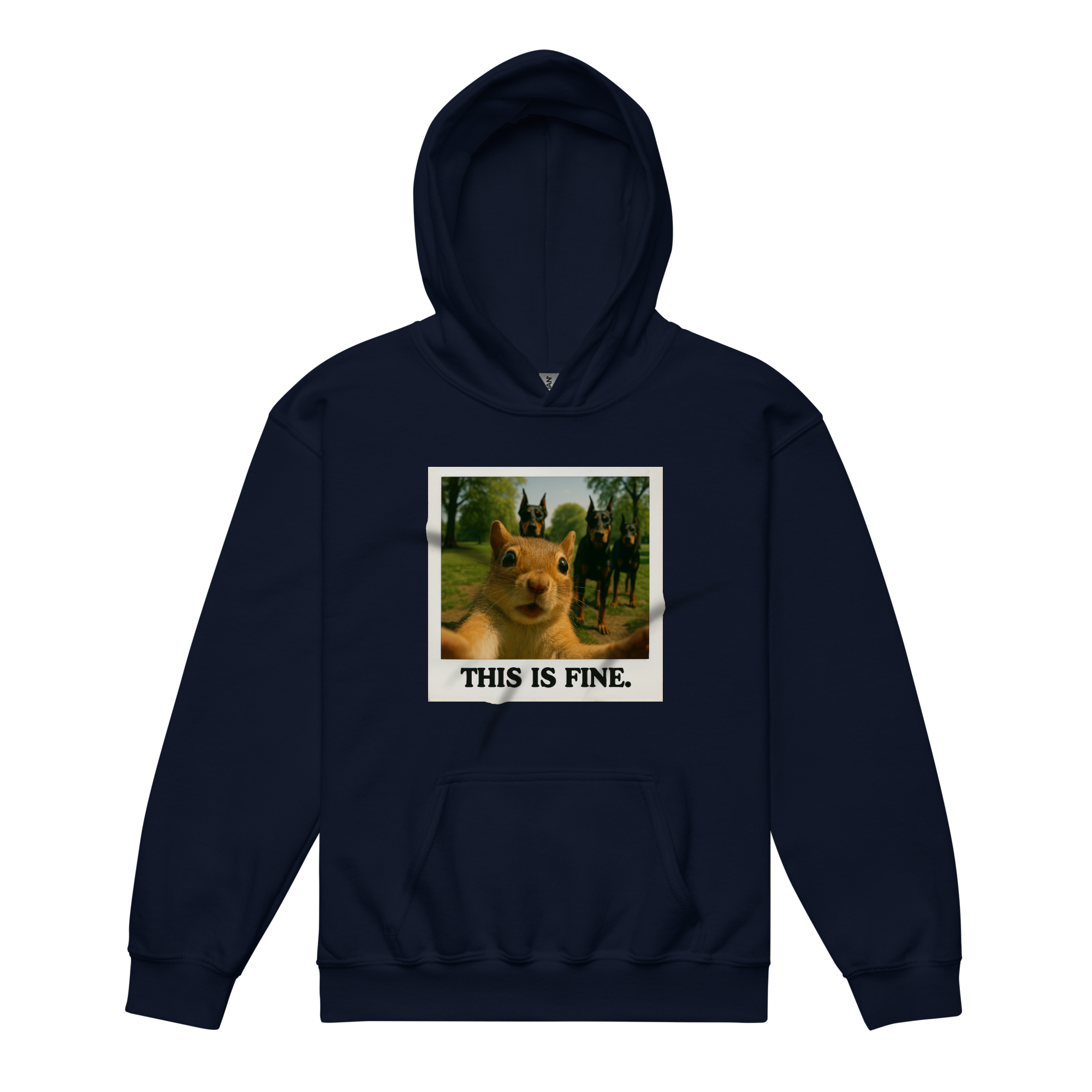 "THIS IS FINE" • Youth Heavy Hoodie