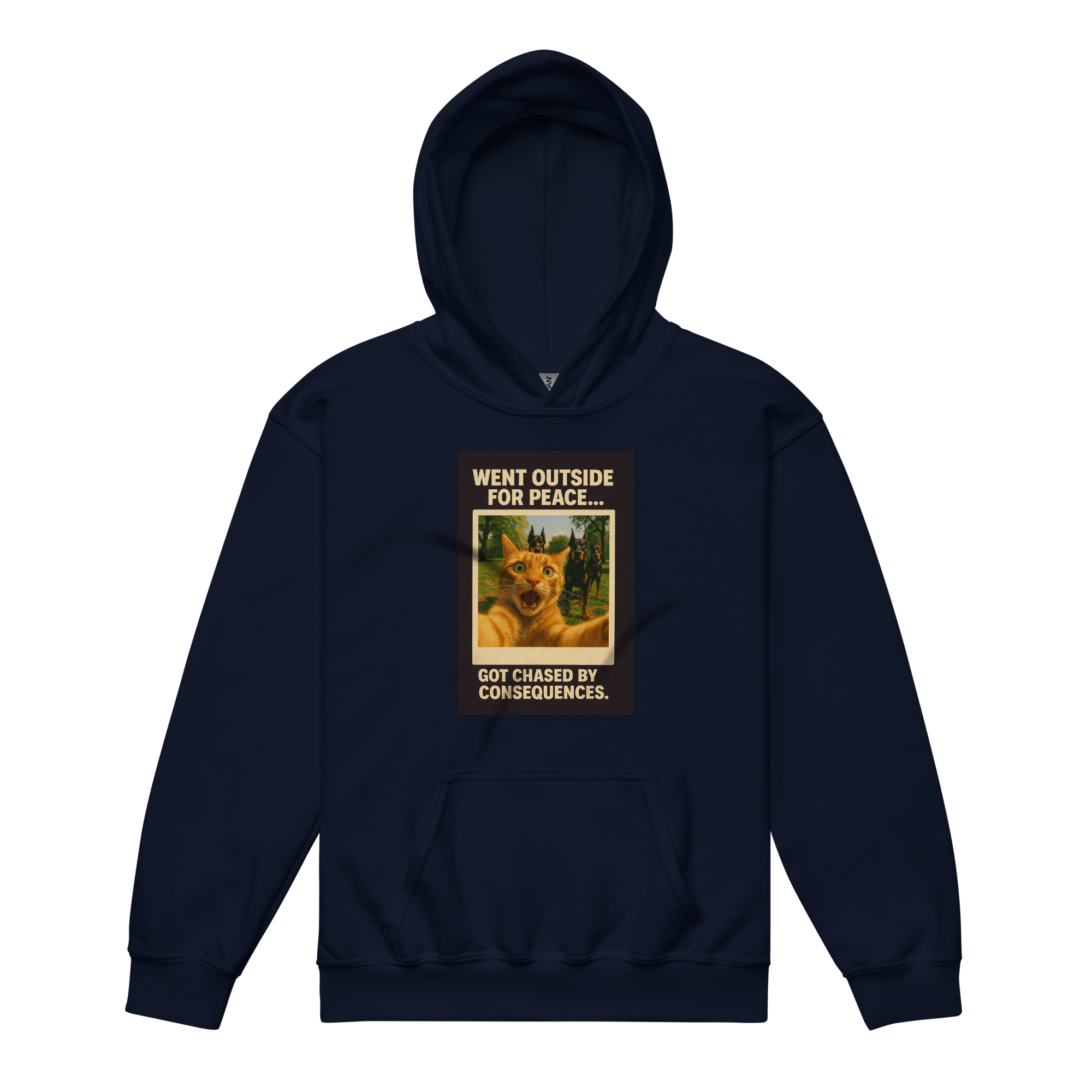 "WENT OUTSIDE FOR PEACE..." • Youth Heavy Hoodie