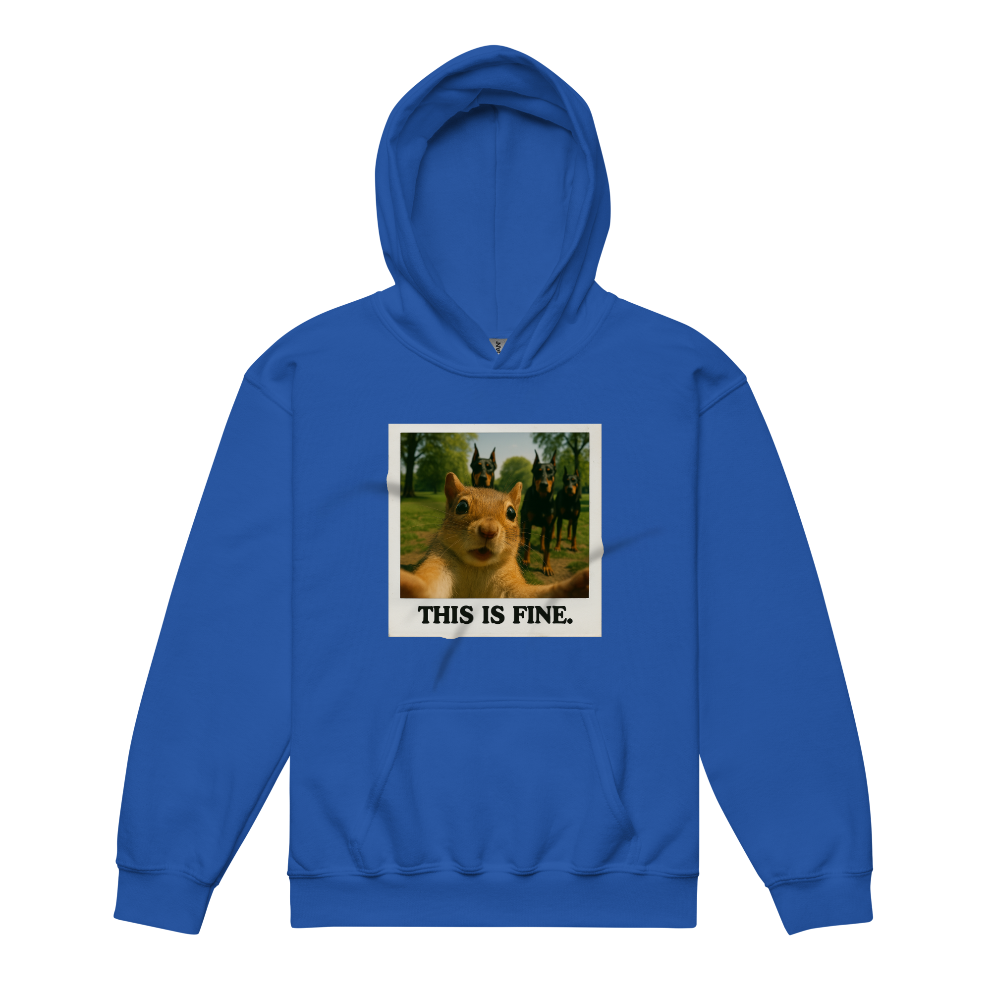 "THIS IS FINE" • Youth Heavy Hoodie