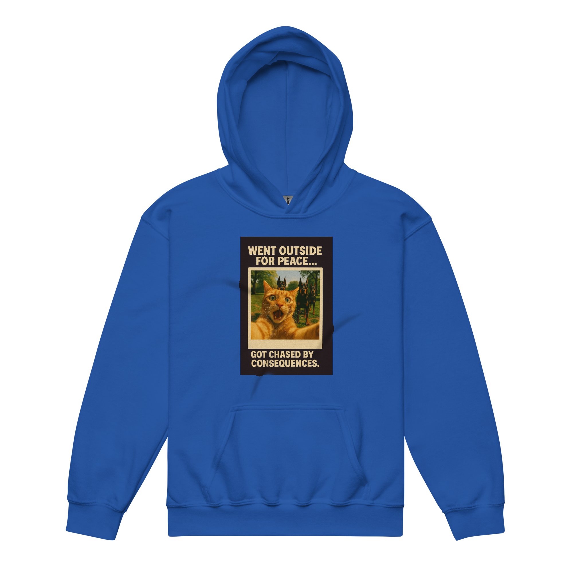 "WENT OUTSIDE FOR PEACE..." • Youth Heavy Hoodie