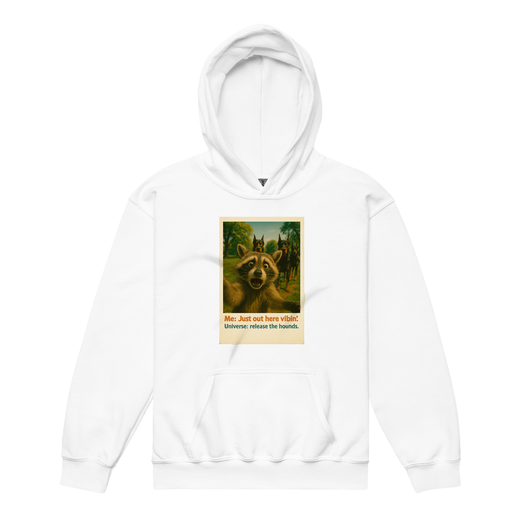 "JUST OUT HERE VIBIN..." • Youth Heavy Hoodie