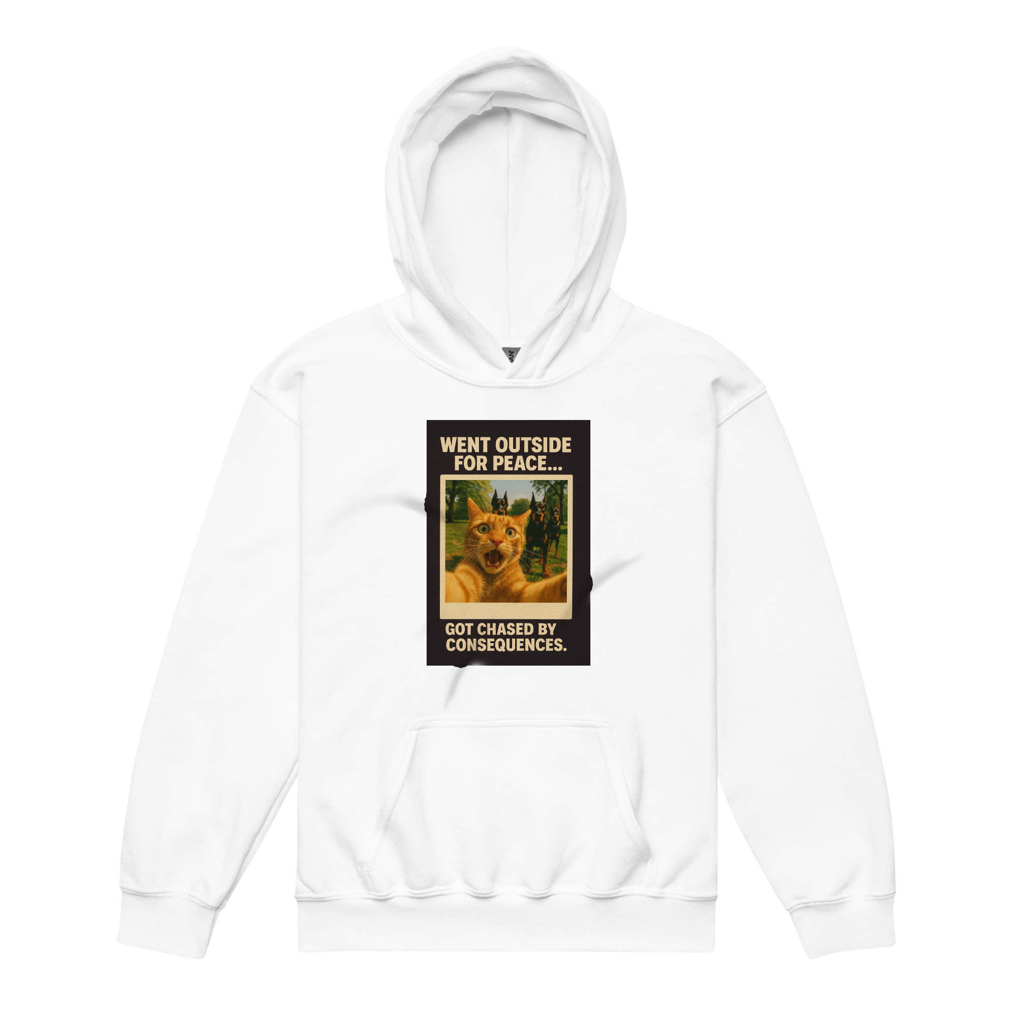 "WENT OUTSIDE FOR PEACE..." • Youth Heavy Hoodie